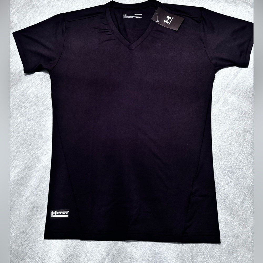 Under Armour Tactical HeatGear® Compression Men's V-Neck T-Shirt Black XL - Picture 2 of 13